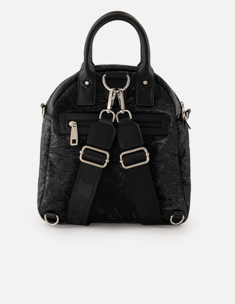Mochila negra nylon de mujer multifuncional capitonada