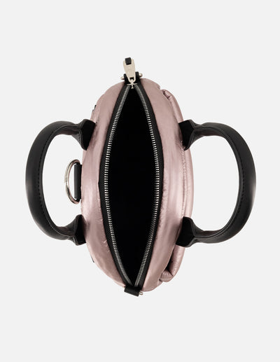 Mochila rosa nylon de mujer multifuncional capitonada