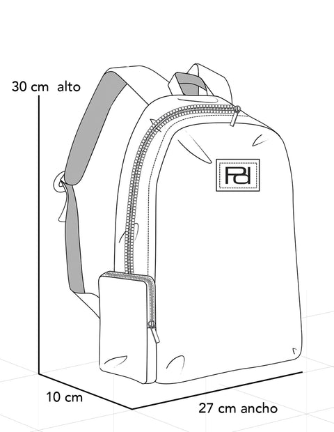 Mochila color plata nylon de mujer multifuncional capitonada