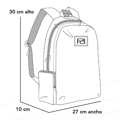 Mochila negra en nylon y piel vegana para mujer con diseño convertible