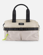 Bolso bowling blanco en nylon y piel vegana para mujer