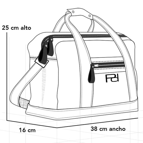 Bolso bowling blanco en nylon y piel vegana para mujer