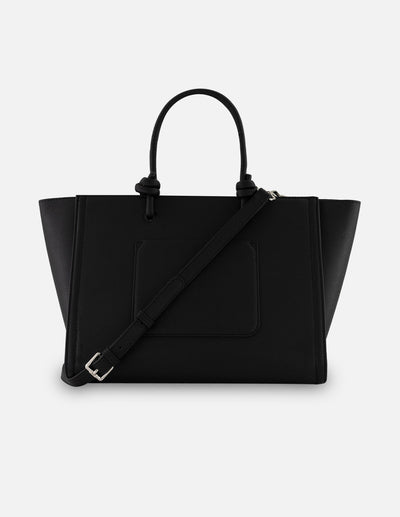 Bolso tote negro vegano para mujer con grabado Pd