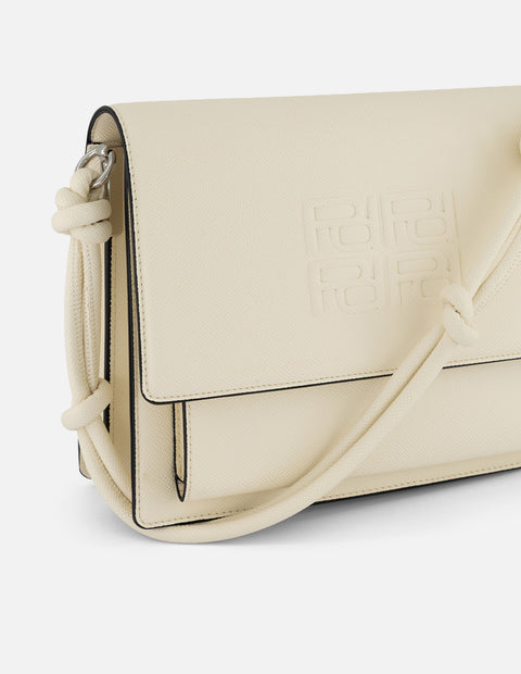 Bolso blanco vegano para mujer con grabado Pd