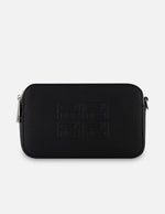 Bandolera negro piel vegana para mujer con grabado