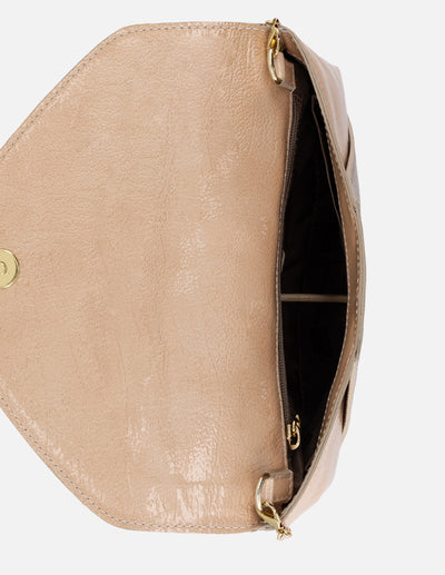 Bolso clutch de charol para mujer multicolor con cadena tipo bandolera desmontable