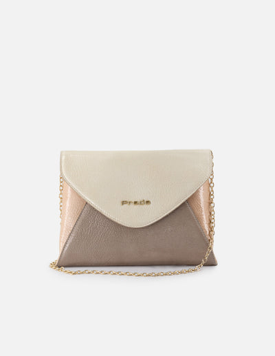 Bolso clutch de charol para mujer multicolor con cadena tipo bandolera desmontable