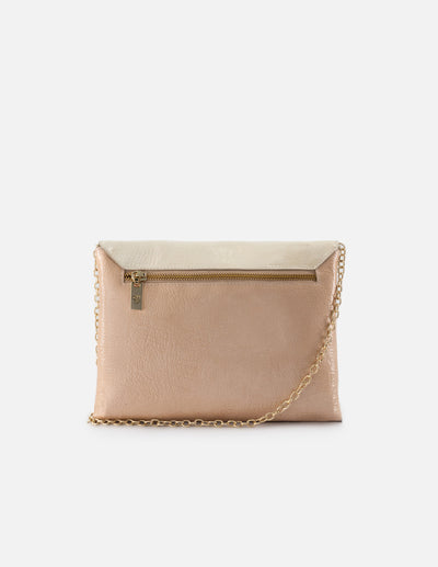 Bolso clutch de charol para mujer multicolor con cadena tipo bandolera desmontable