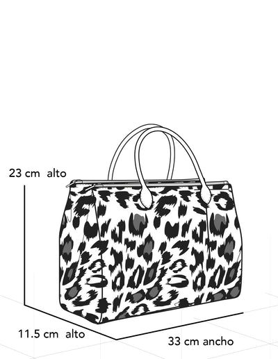 Bolso mano animal print pelo de mujer logo Pd frontal
