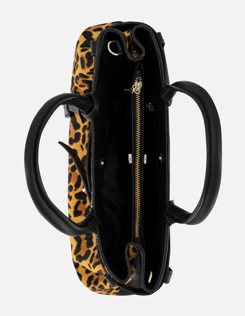 Bolso mano animal print pelo de mujer logo Pd frontal