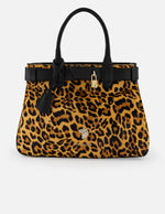 Bolso mano animal print pelo de mujer logo Pd frontal