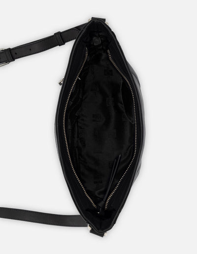 Bandolera negro piel para mujer con asa ajustable
