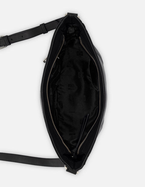Bandolera negro piel para mujer con asa ajustable