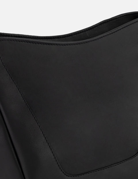 Bandolera negro piel para mujer con asa ajustable