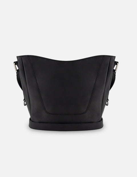 Bandolera negro piel para mujer con asa ajustable