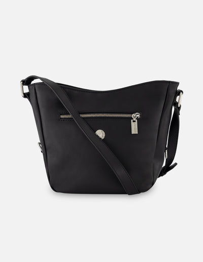 Bandolera negro piel para mujer con asa ajustable