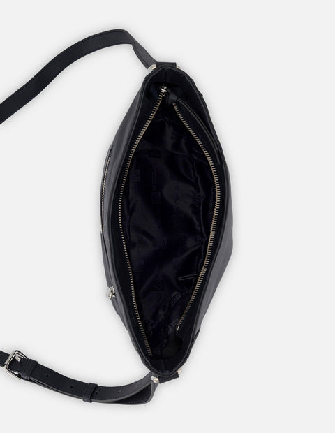 Bandolera azul piel para mujer con asa ajustable