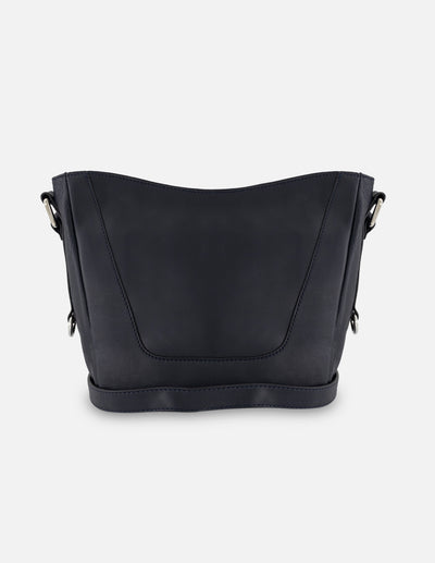 Bandolera azul piel para mujer con asa ajustable