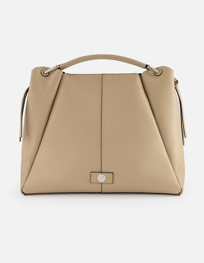 Bolso de hombro beige piel para mujer con bolsito interno