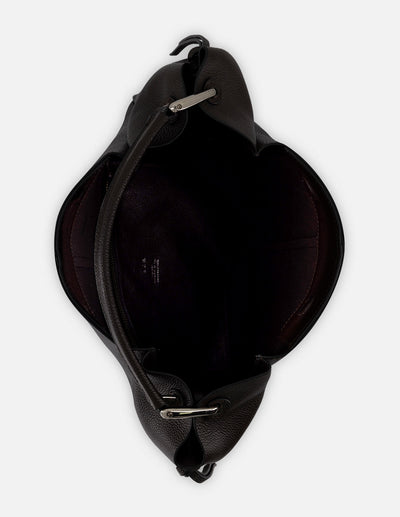 Bolso de hombro café piel para mujer con bolsito interno