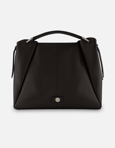 Bolso de hombro café piel para mujer con bolsito interno