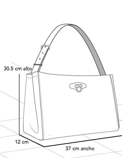 Bolso de hombro beige piel para mujer con bolsito interno