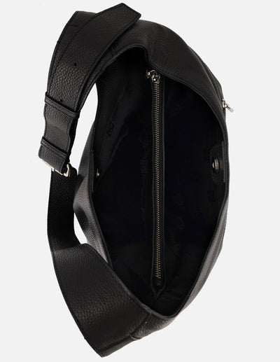 Bolso bucket negro piel de mujer piel bombedada