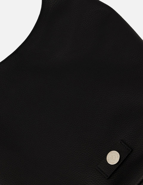 Bolso bucket negro piel de mujer piel bombedada