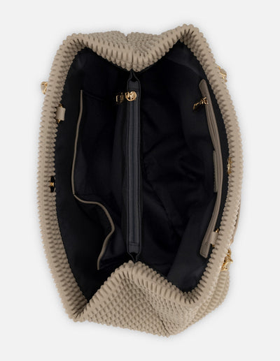 Bolso de hombro blanco piel vegana para mujer con capitonado