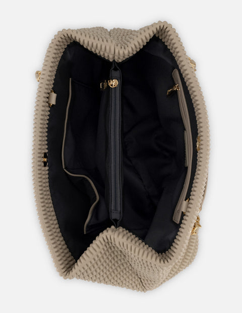 Bolso de hombro blanco piel vegana para mujer con capitonado