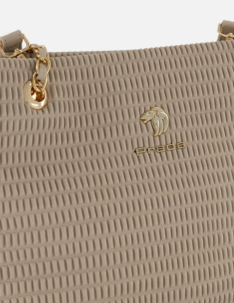 Bolso de hombro blanco piel vegana para mujer con capitonado