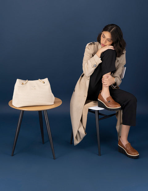 Bolso de hombro blanco piel vegana para mujer con capitonado