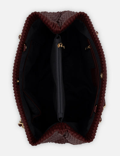 Bolso de hombro vino piel vegana para mujer con capitonado