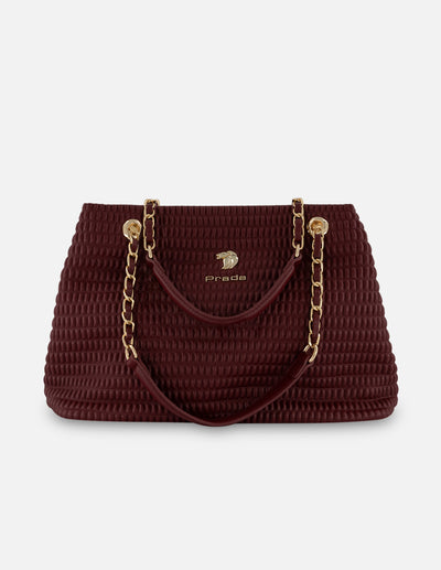 Bolso de hombro vino piel vegana para mujer con capitonado