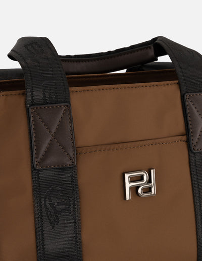 Bolso de mano cafe nylon de mujer correa con Pd