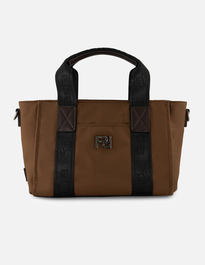 Bolso de mano cafe nylon de mujer correa con Pd