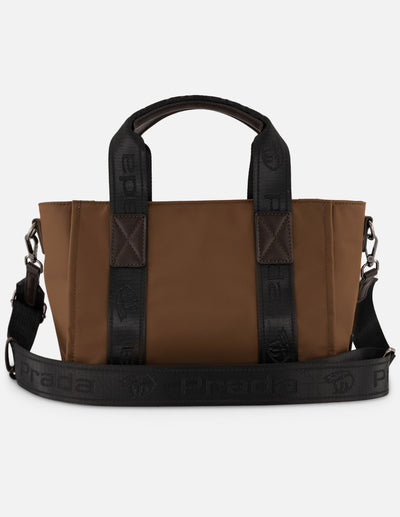 Bolso de mano cafe nylon de mujer correa con Pd