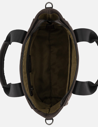 Bolso de mano gris nylon de mujer correa con Pd