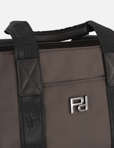 Bolso de mano gris nylon de mujer correa con Pd