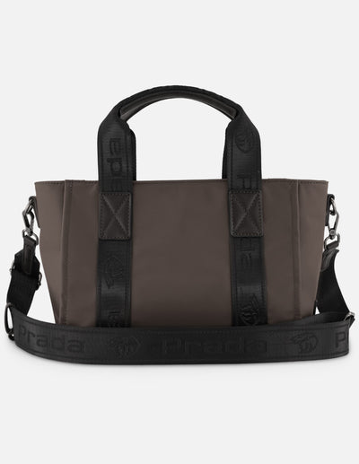 Bolso de mano gris nylon de mujer correa con Pd