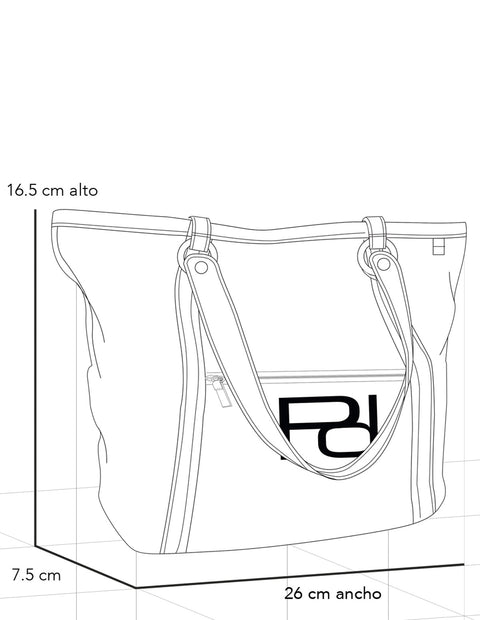 Bolso de mano gris nylon de mujer correa con Pd