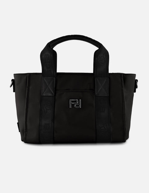 Bolso de mano negro nylon de mujer correa con Pd