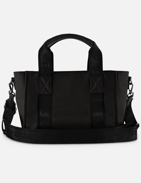 Bolso de mano negro nylon de mujer correa con Pd