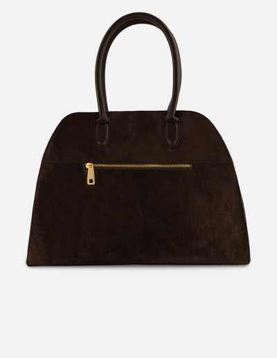 Bolso de hombro café ante vegano de mujer gran capacidad