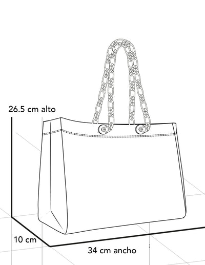 Bolso hombro de mujer café ante vegano Pd con cadena plateada