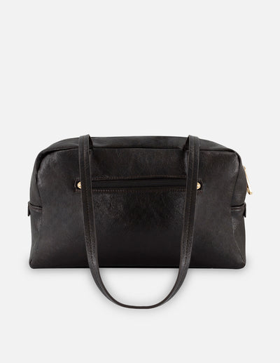 Bolso de hombro café piel vegana con grabado tipo serpiente