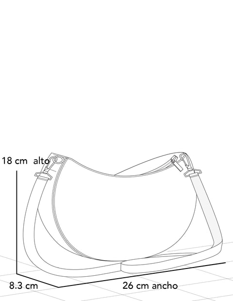 Bolso hombro negro piel vegana para mujer con grabado serpiente