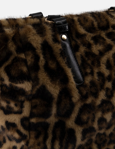 Tote cuero pelo sintético para mujer con animal print