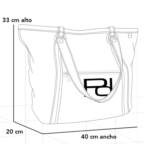 Maleta negra con adorno naranja y contraste de colores para mujer