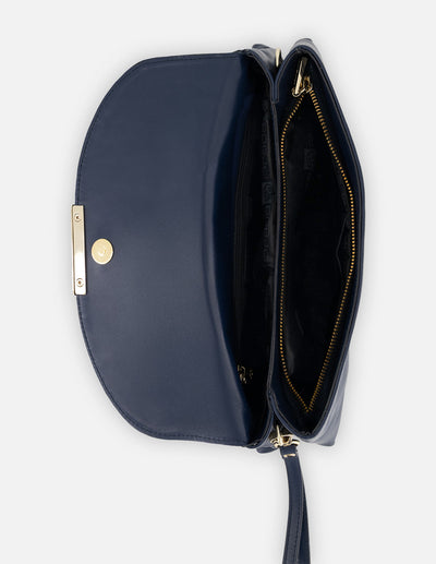 Clutch de piel color azul para mujer